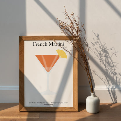 French Martini Cocktail Print - Elevate Your Home Bar with Artistic Flair!