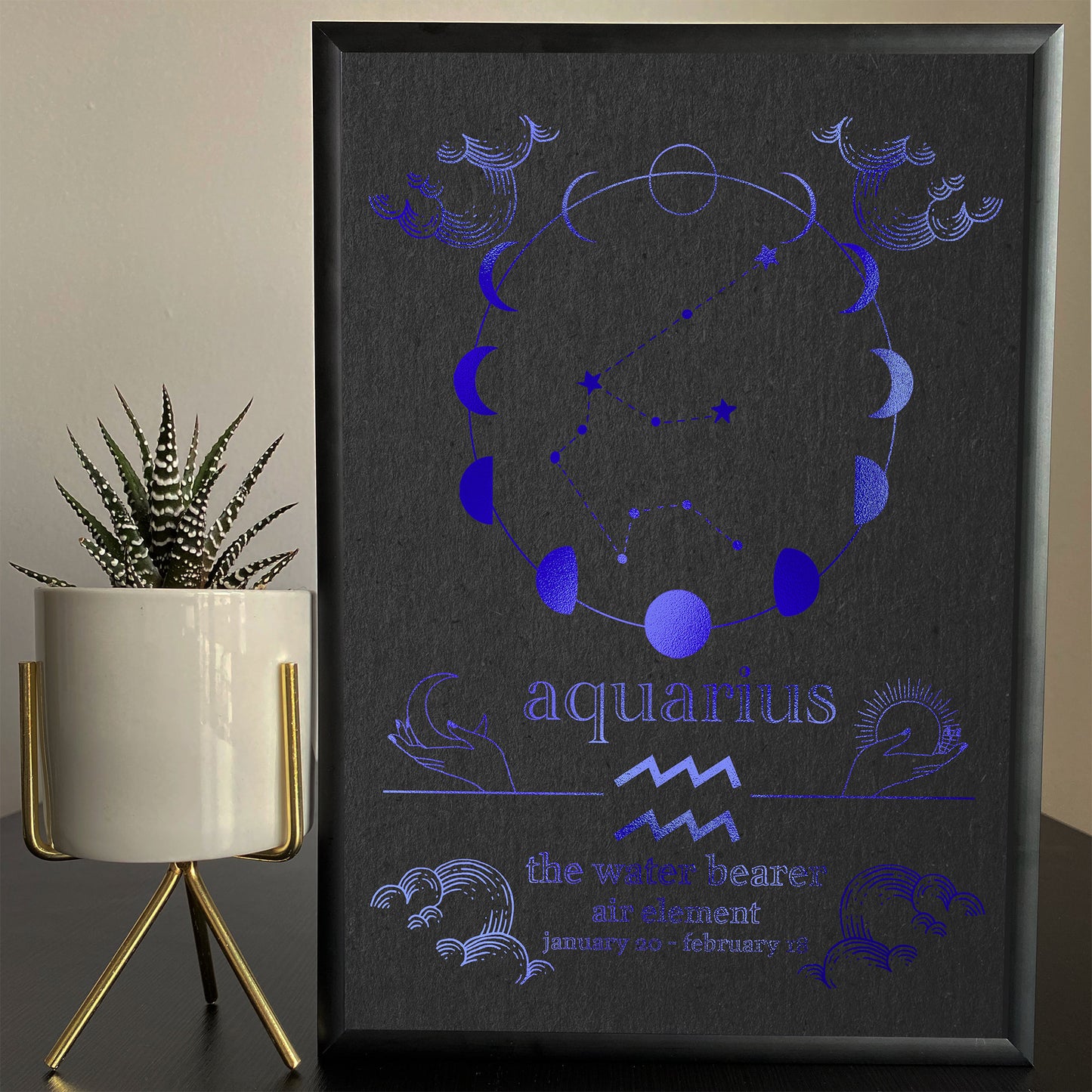 Aquarius Foil Print - A Celestial Tribute to Your Zodiac Sign