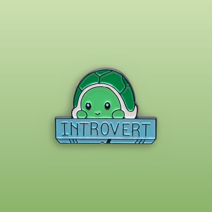 Cute Introvert Turtle Enamel Pin