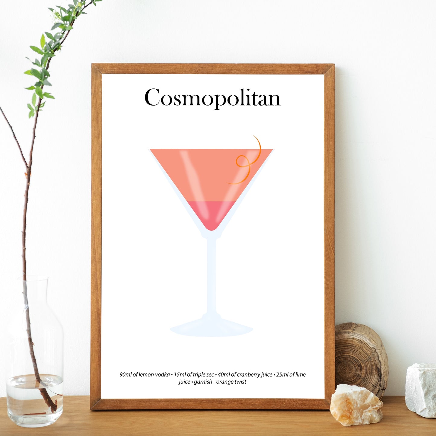 Cosmopolitan Cocktail Print - Elevate Your Home Bar with Artistic Flair!