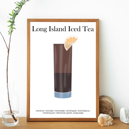 Long Island Iced Tea Cocktail Print - Elevate Your Home Bar with Artistic Flair!