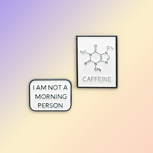 Coffee Addict enamel pin badge set