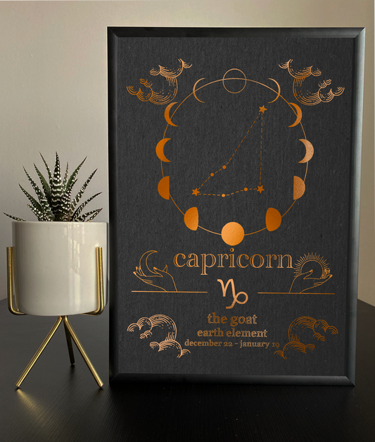 Capricorn Foil Print - A Celestial Tribute to Your Zodiac Sign