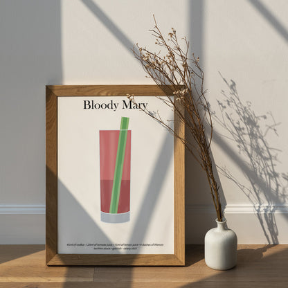 Bloody Mary Cocktail Print - Elevate Your Home Bar with Artistic Flair!