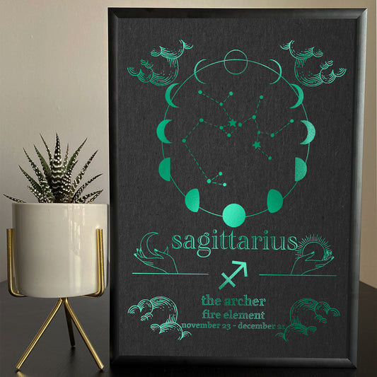 Sagittarius Foil Print - A Celestial Tribute to Your Zodiac Sign