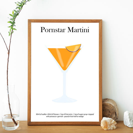 Pornstar Martini Cocktail Print - Elevate Your Home Bar with Artistic Flair!