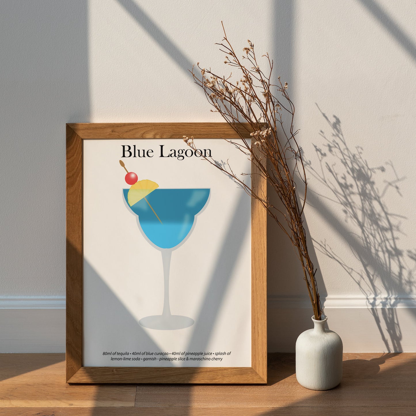 Blue Lagoon Cocktail Print - Elevate Your Home Bar with Artistic Flair!