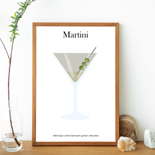 Martini Cocktail Print - Elevate Your Home Bar with Artistic Flair!