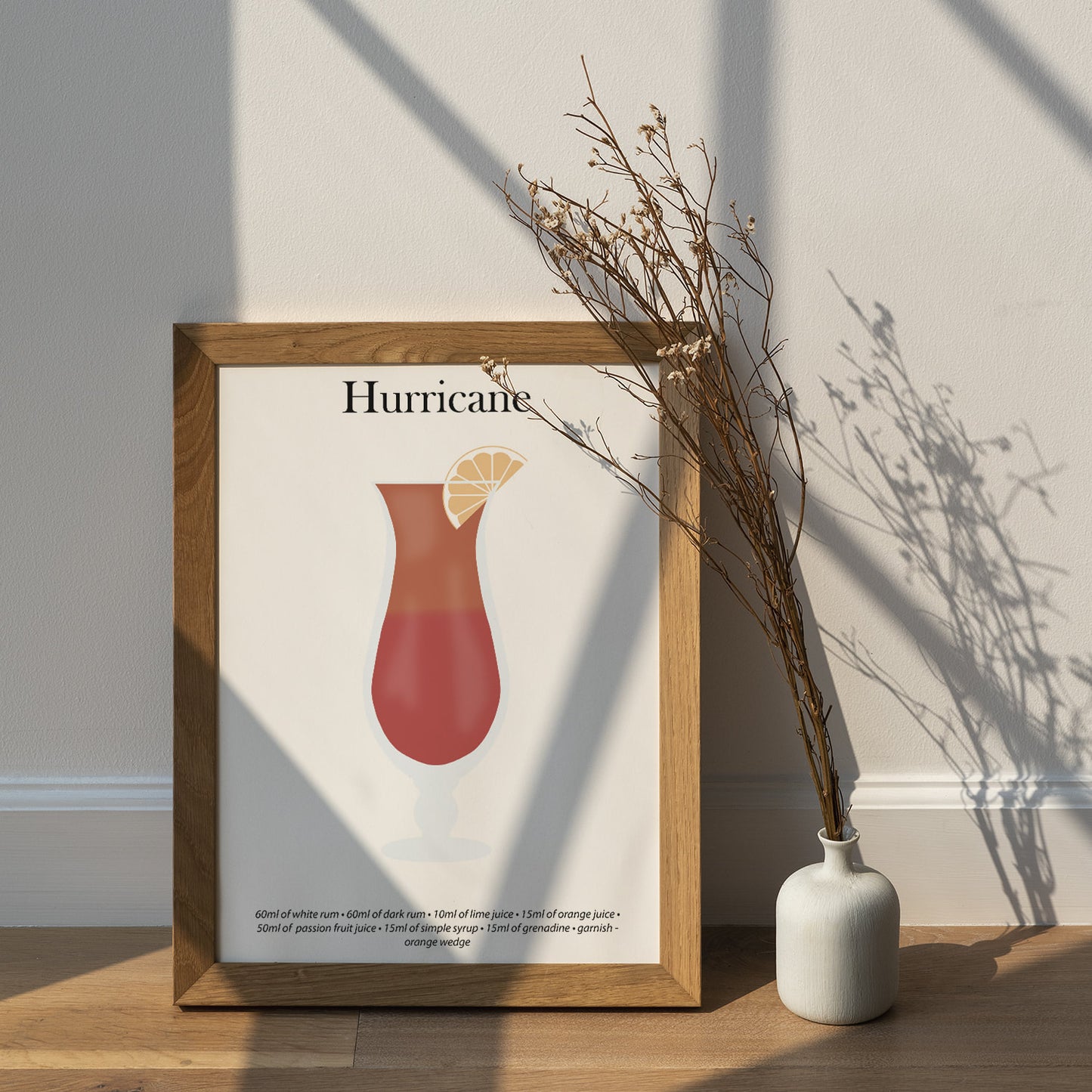 Hurricane Cocktail Print - Elevate Your Home Bar with Artistic Flair!