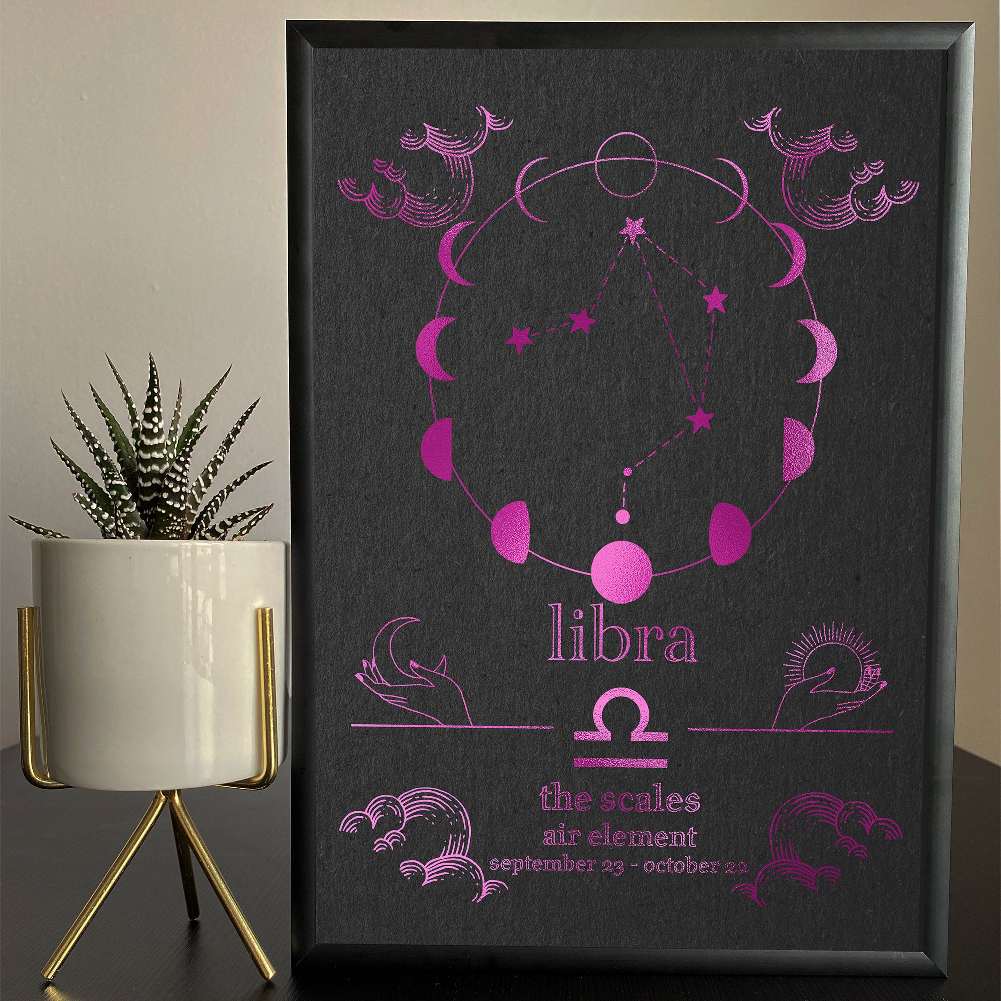 Libra Zodiac Foil Print