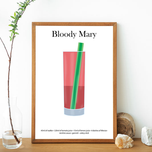 Bloody Mary Cocktail Print - Elevate Your Home Bar with Artistic Flair!