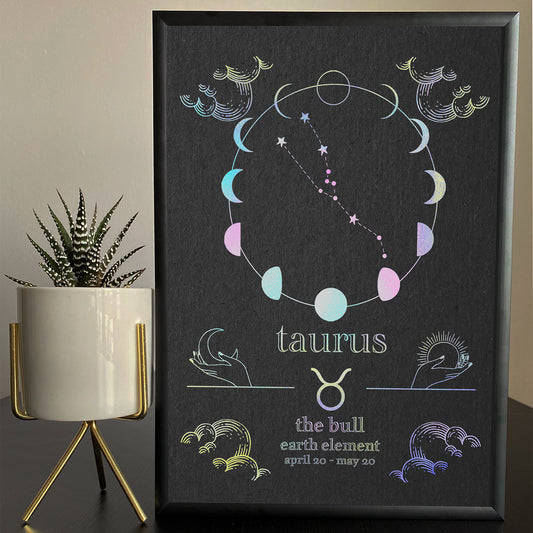 Taurus Foil Print - A Celestial Tribute to Your Zodiac Sign