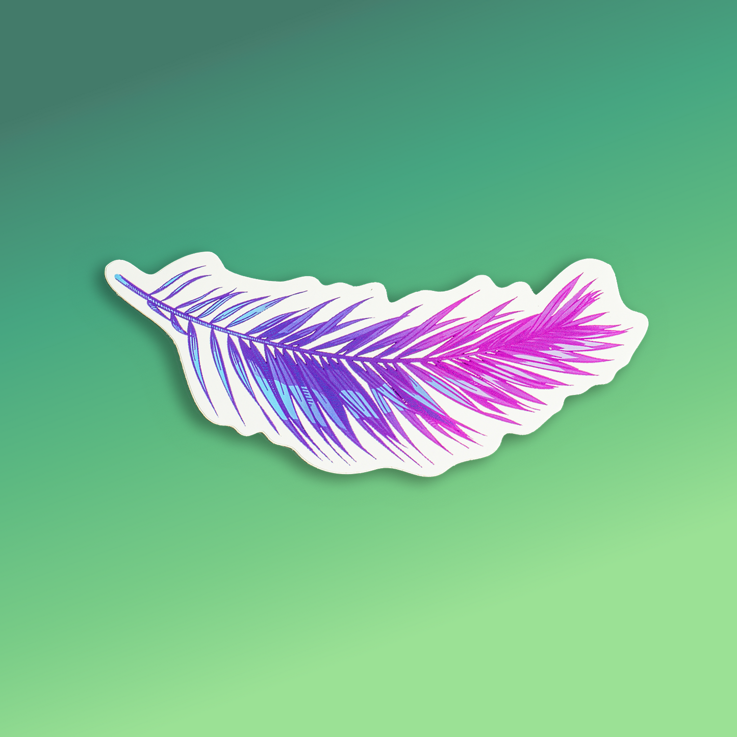 Neon Palm Leaf Sticker