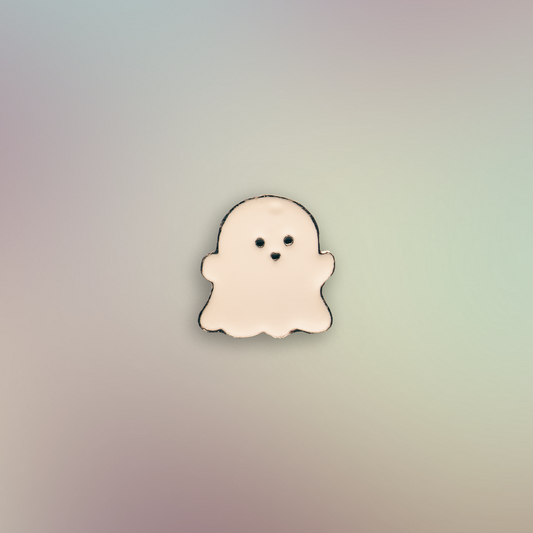 Small White Ghostie Enamel Pin - Haunt Your Style with Charm!