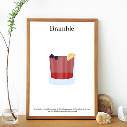 Bramble Cocktail Print - Elevate Your Home Bar with Artistic Flair!