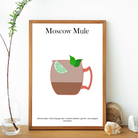 Moscow Mule Cocktail Print - Elevate Your Home Bar with Artistic Flair!