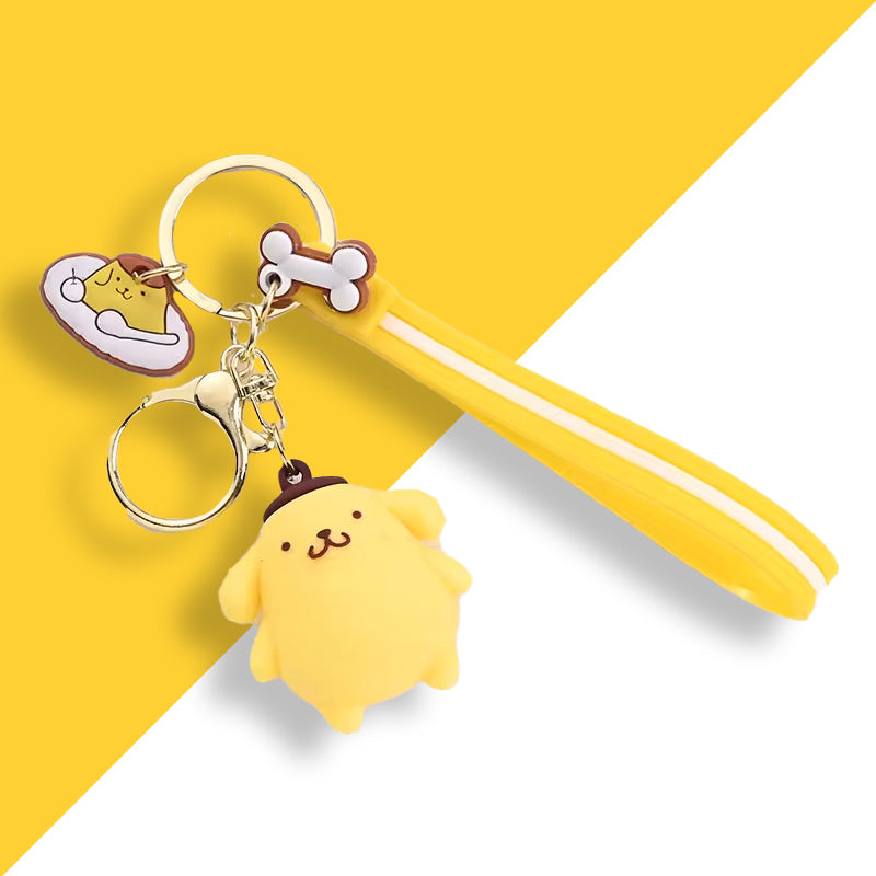 Cute Pompompurin Keychain with Yellow Charm